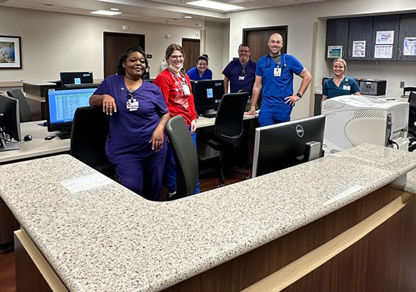 The nurses station at CHRISTUS Highland Medical. in Shreveport.